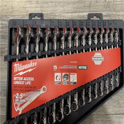NEW - Milwaukee Metric Ratcheting Combination Wrench Set (15-Piece)