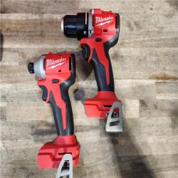 HOUSTON LOCATION - AS-IS Milwaukee M18 18V Lithium-Ion Brushless Cordless Compact Drill/Impact Combo Kit (2-Tool) W/(2) 2.0 Ah Batteries  Charger & Bag