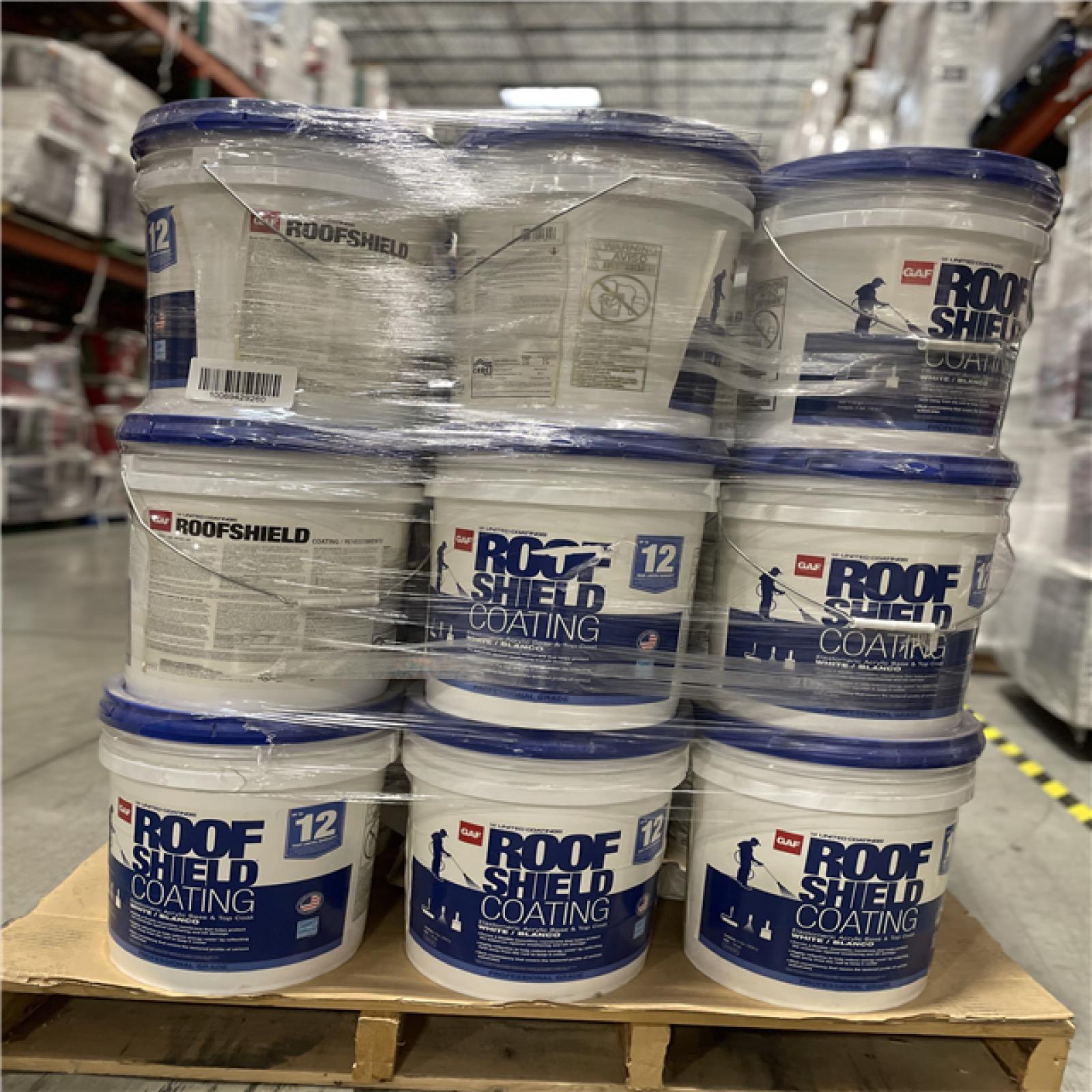 DALLAS LOCATION - GAF RoofShield Top Coat 5 Gal. White Acrylic Reflective Elastomeric Roof Coating PALLET-(36 UNITS)