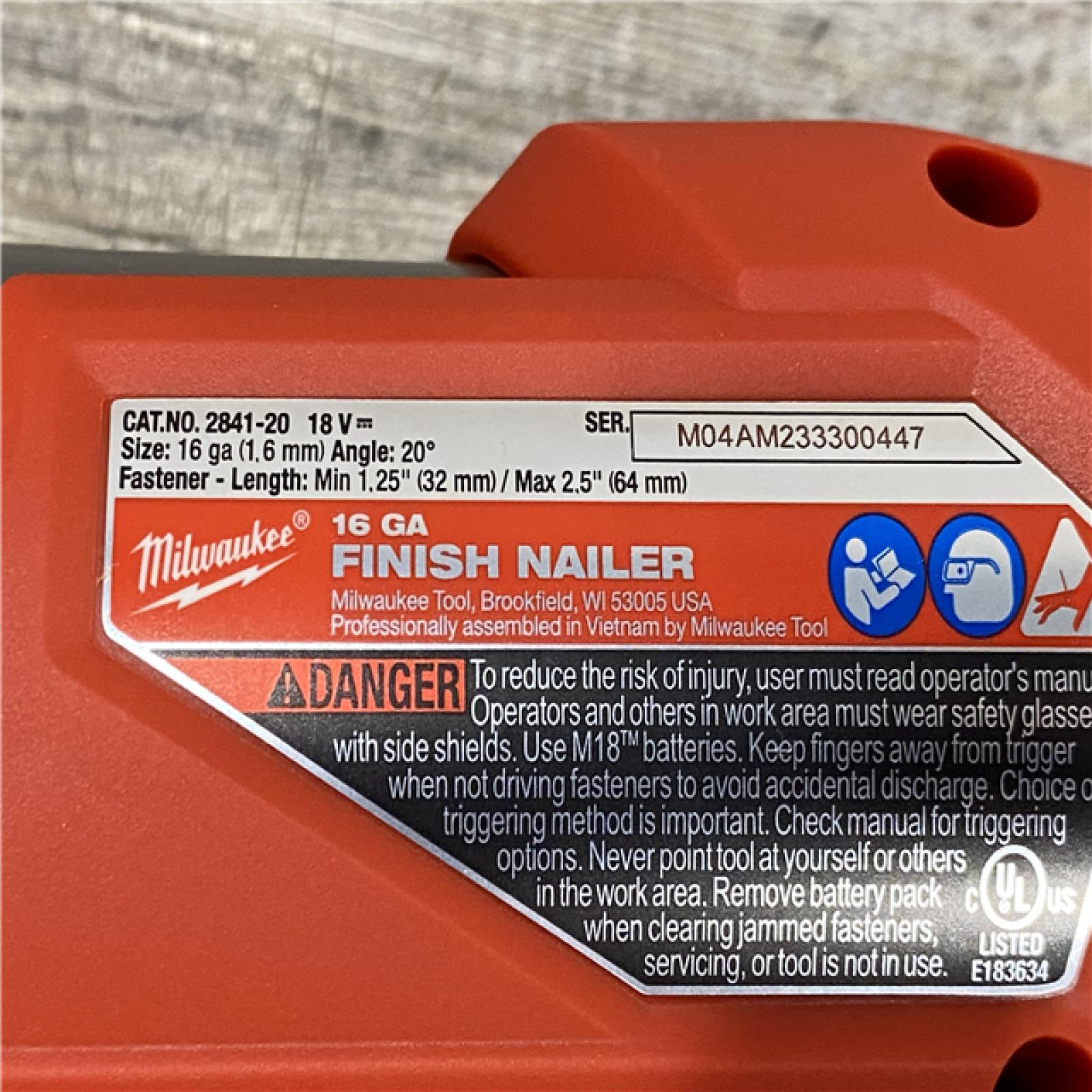 AS-IS Milwaukee FUEL 18-Volt Lithium-Ion Brushless Cordless Gen II 16-Gauge Angled Finish Nailer (Tool-Only)