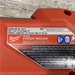 AS-IS Milwaukee FUEL 18-Volt Lithium-Ion Brushless Cordless Gen II 16-Gauge Angled Finish Nailer (Tool-Only)