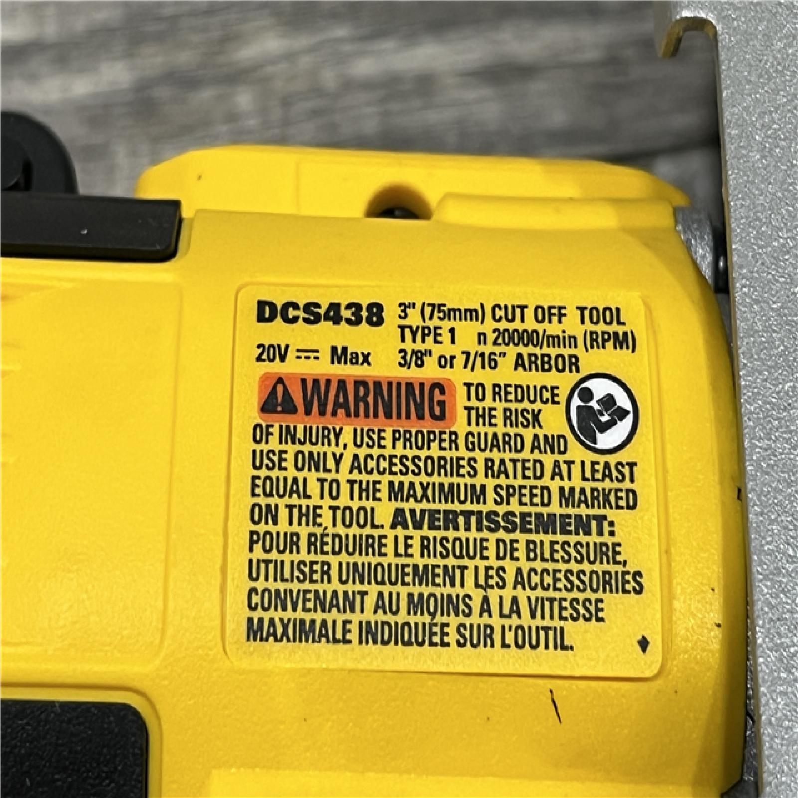 AS-IS DEWALT 20V XR Cordless 3 in. Cut-Off Tool (Tool Only)