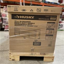 DALLAS LOCATION- AS-IS HUSKY 72 in. W x 24 in. D Heavy Duty 18-Drawer Mobile Workbench Cabinet