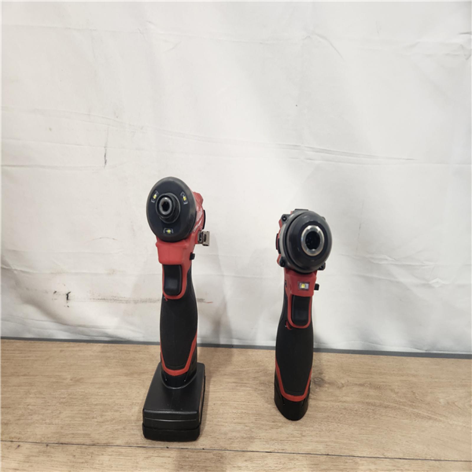 AS-IS- Milwaukee FUEL 12-Volt Lithium-Ion Brushless Cordless Hammer Drill and Impact Driver Combo Kit