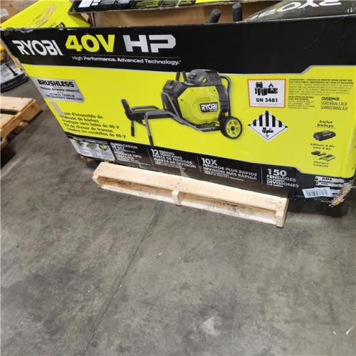 Dallas Location - As-Is RYOBI 40V HP Brushless 12-Ton Kinetic Battery Electric Log Splitter Kit - 4.0Ah Battery and Charger Included