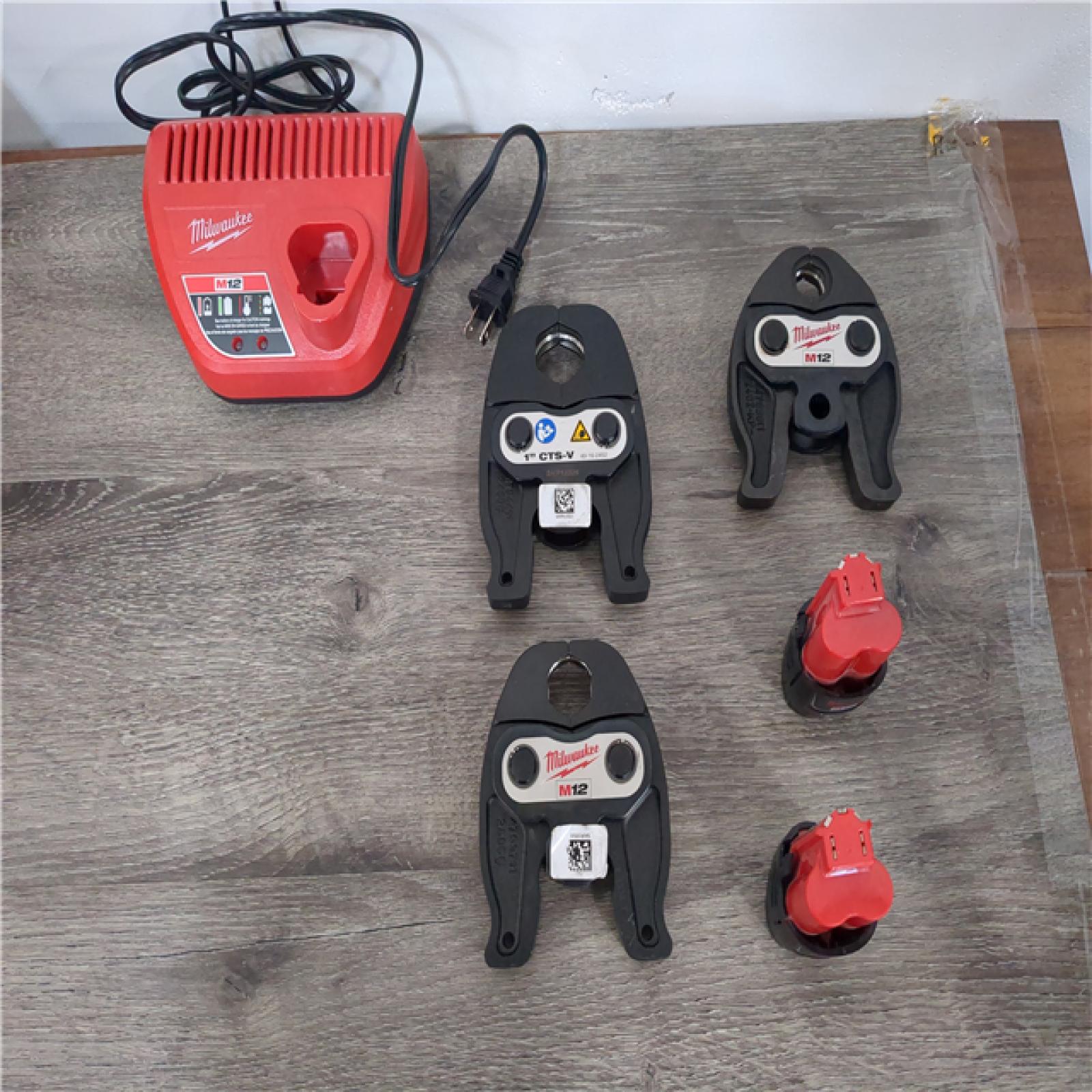 California AS-IS Milwaukee M12 Force Logic Press Tool Kit Includes (2) Batteries  Charger & Hard Case