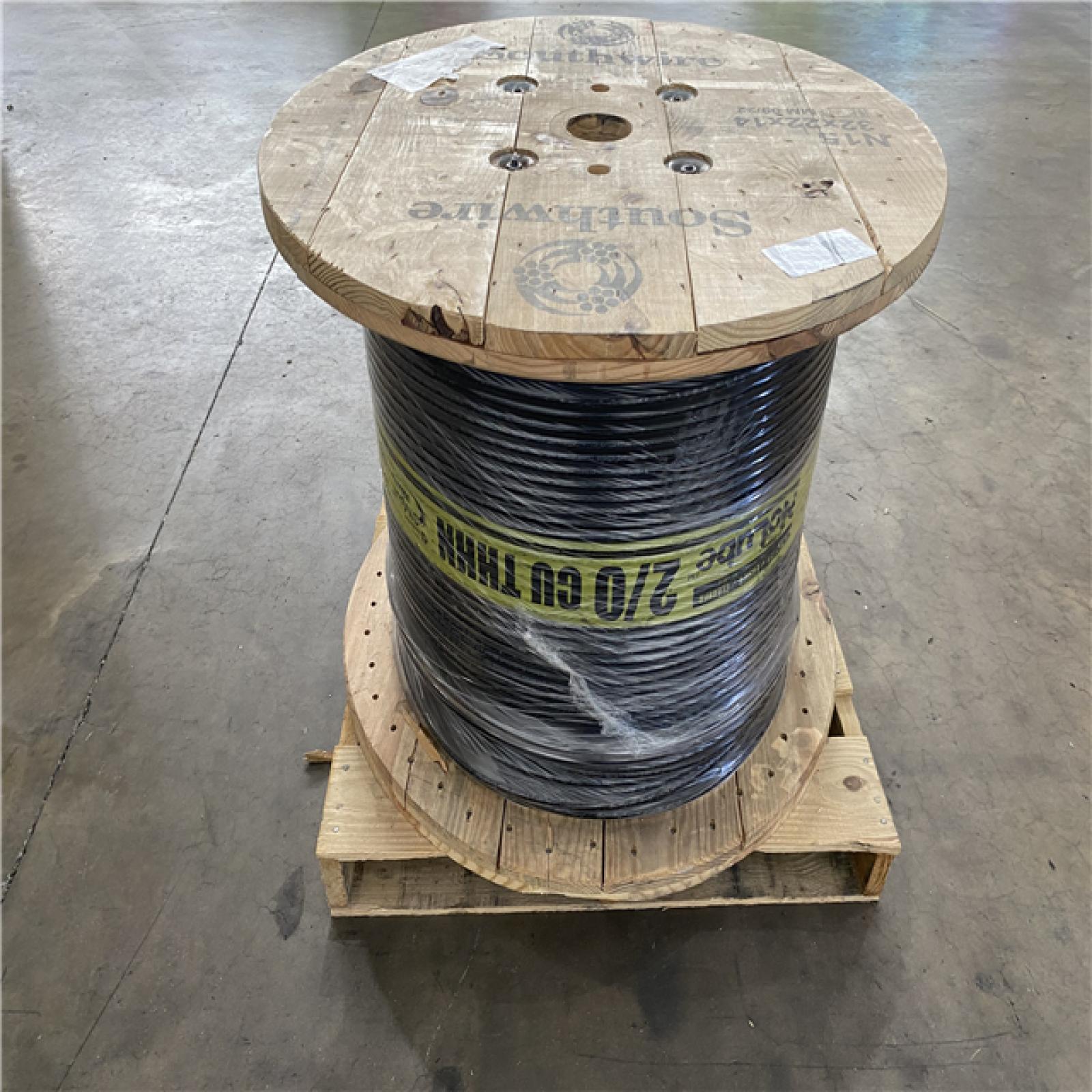 Houston Location AS IS - Large Copper Wire Roll THHN 2/0 Str Cu SIM Bk 2500R