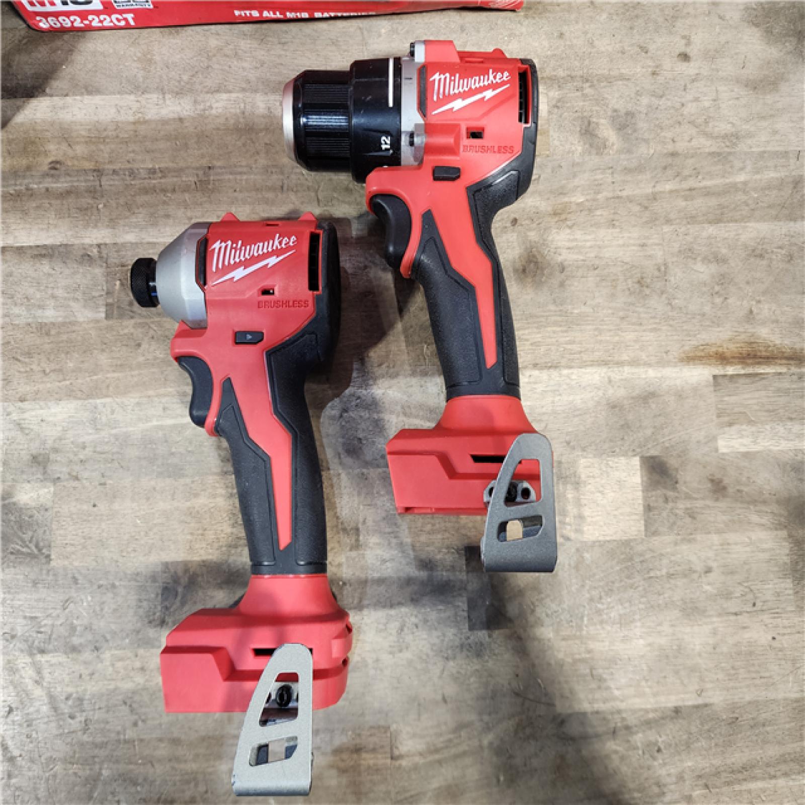 HOUSTON LOCATION - AS-IS Milwaukee M18 18V Lithium-Ion Brushless Cordless Compact Drill/Impact Combo Kit (2-Tool) W/(2) 2.0 Ah Batteries, Charger & Bag