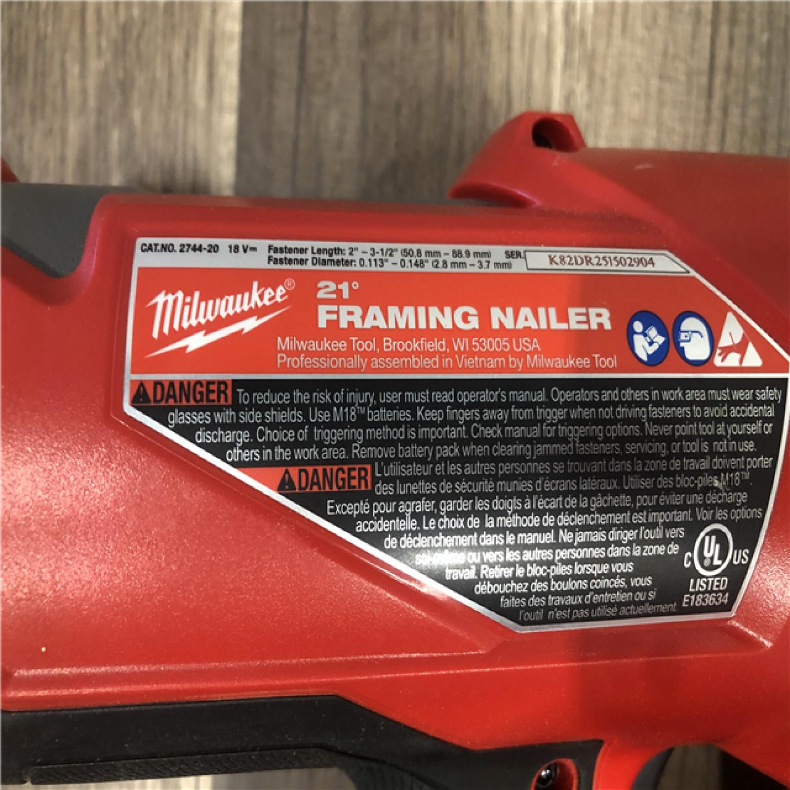 AS-IS Milwaukee FUEL 3-1/2 in. 18-Volt 21-Degree Lithium-Ion Brushless Cordless Framing Nailer (Tool-Only)