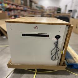 DALLAS LOCATION - Husky Tool Storage 46 in. W x 51 in. D Standard Duty Gloss White Mobile Workbench Cabinet with Solid Wood Top