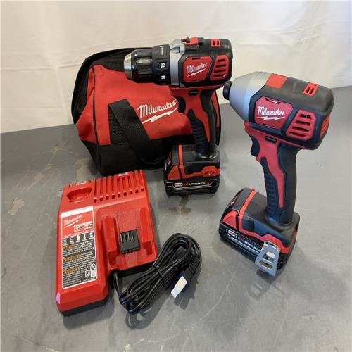 AS-IS - Milwaukee 18V Cordless Brushed 2-Tool Drill/Driver and Impact Driver Kit