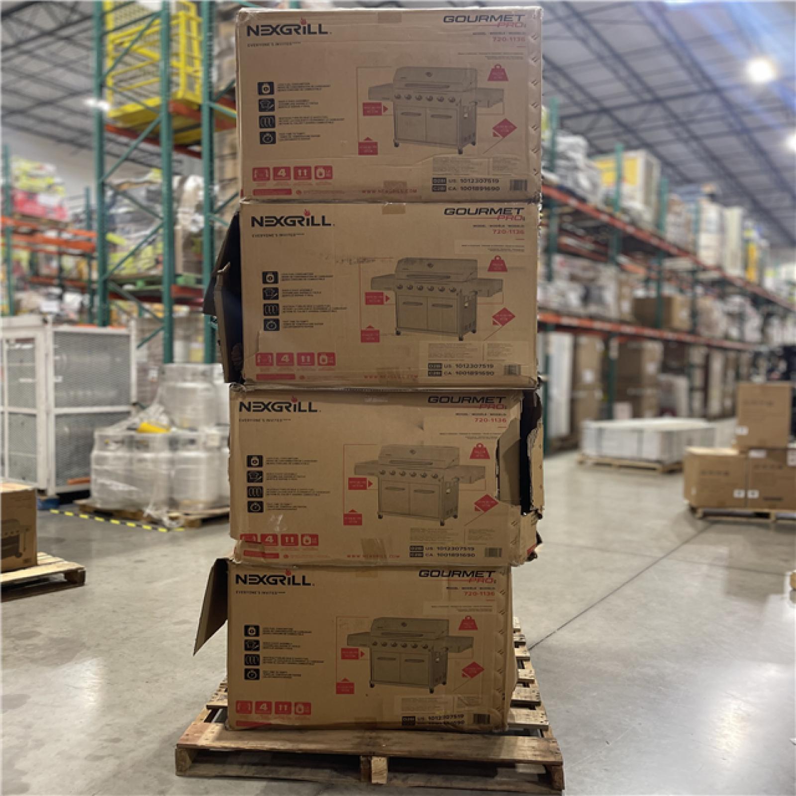DALLAS LOCATION- Nexgrill Gourmet Pro 6-Burner Stainless Steel Propane Gas Grill PALLET (4 UNITS)