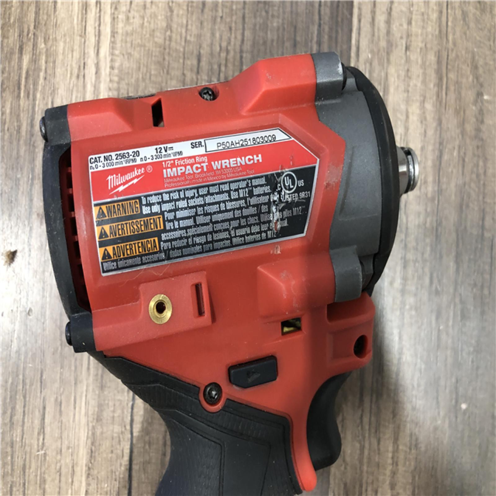 AS-IS Milwaukee FUEL 12V Lithium-Ion Brushless Cordless Stubby 1/2 in. Impact Wrench (Tool-Only)