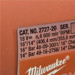 AS-IS Milwaukee M18 FUEL 16  18V Cordless Chainsaw Tool-Only 2727-20 (TOOL ONLY)
