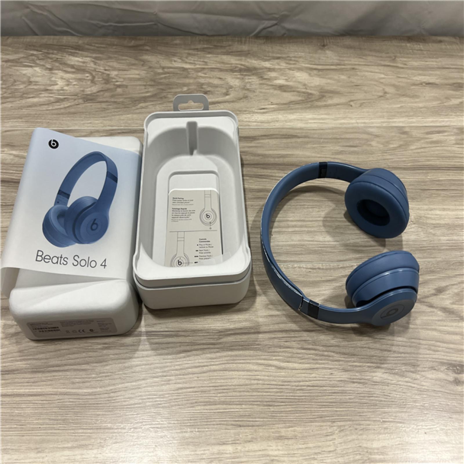 AS-IS Beats Solo 4 Bluetooth Wireless On-Ear Headphones - Slate Blue