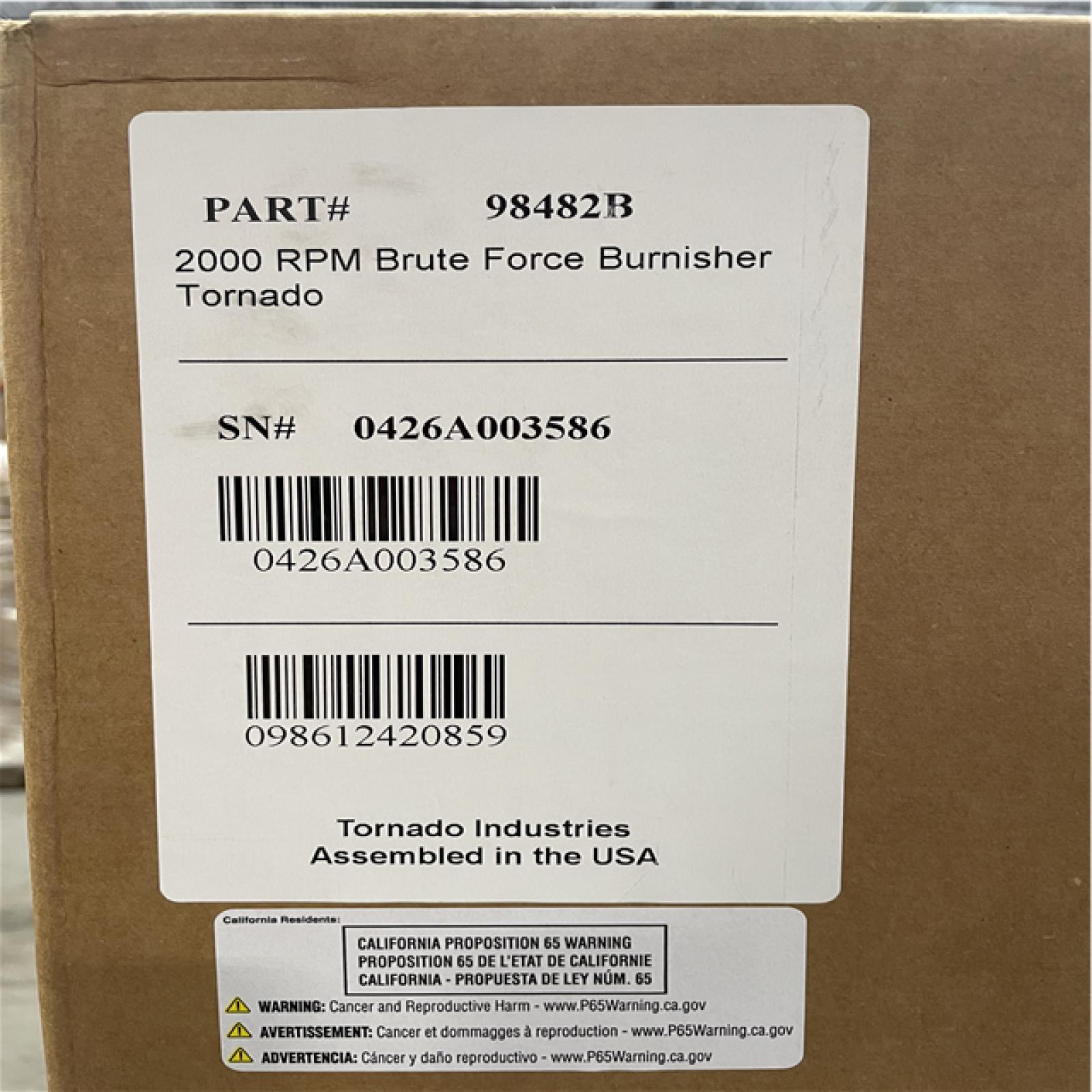 DALLAS LOCATION -Tornado Brute Force 20 2000 RPM High Speed Burnisher (98482B)