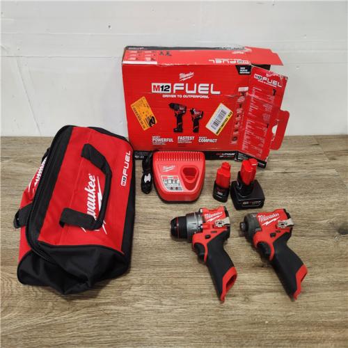 Phoenix Location M12 FUEL 12-Volt Lithium-Ion Brushless Cordless Hammer Drill and Impact Driver Combo Kit w/2 Batteries and Bag (2-Tool) 3497-22