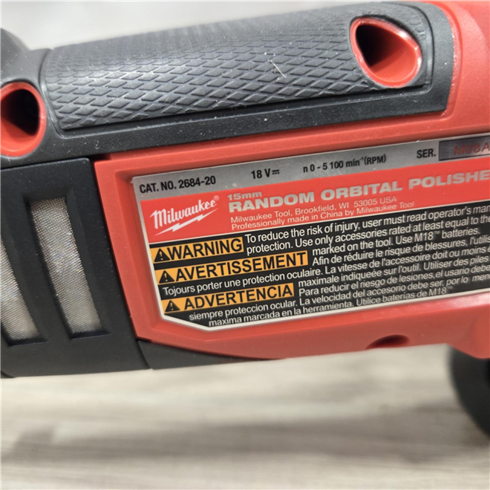 AS-IS Milwaukee M18 FUEL18V Lithium-Ion Cordless 15MM DA Polisher (Tool-Only)