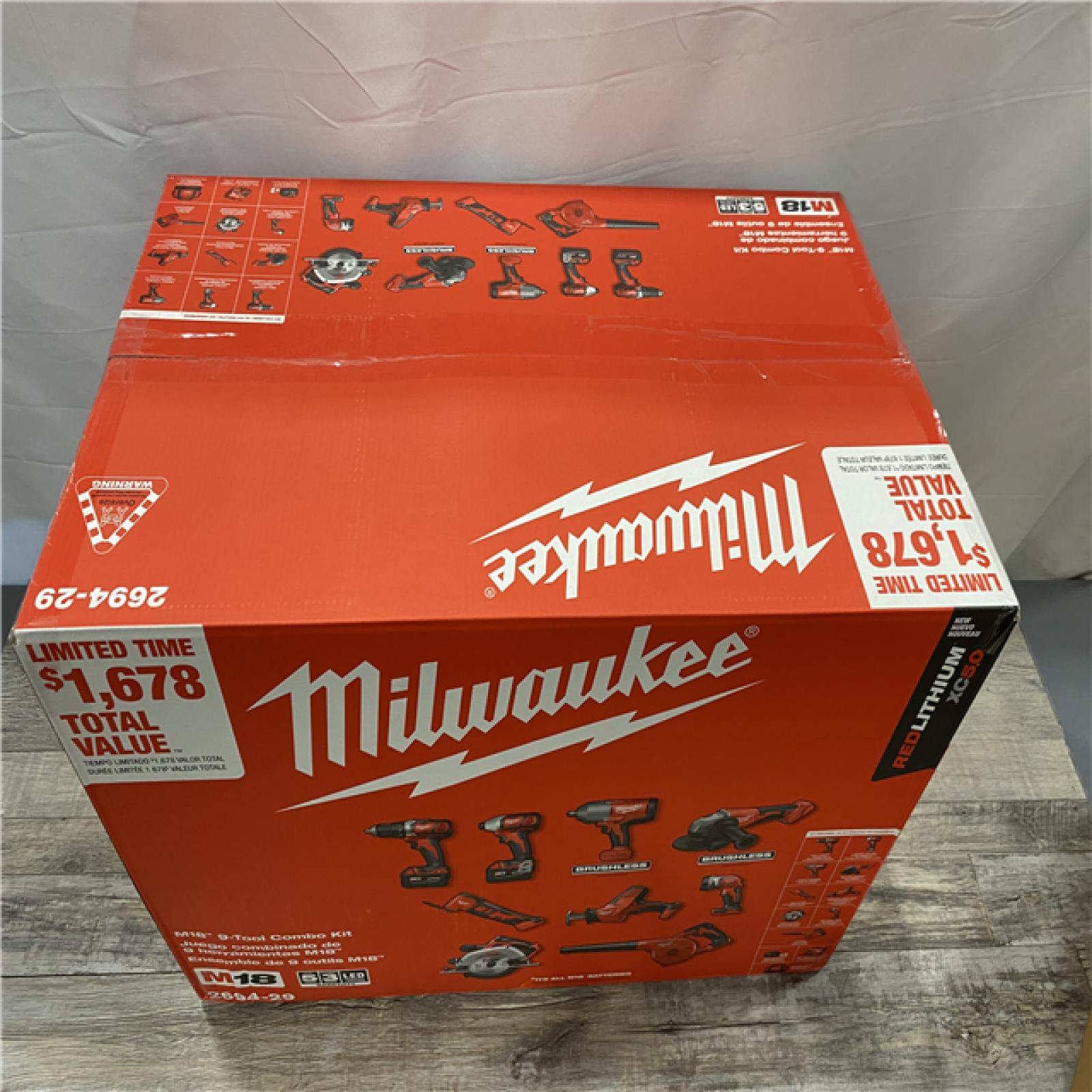 NEW - Milwaukee 18-Volt Lithium-Ion Cordless (9-Tool) Combo Kit