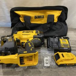AS-IS DEWALT 20V MAX Lithium-Ion 15-Degree Electric Cordless Roofing Nailer Kit