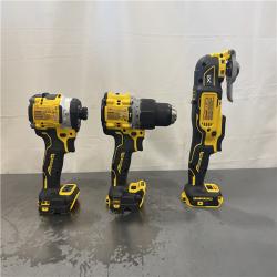 AS-IS- DeWalt 20V MAX Lithium-Ion Cordless 3-Tool Combo Kit with (2) FLEXVOLT 6.0 Ah Batteries and Charger