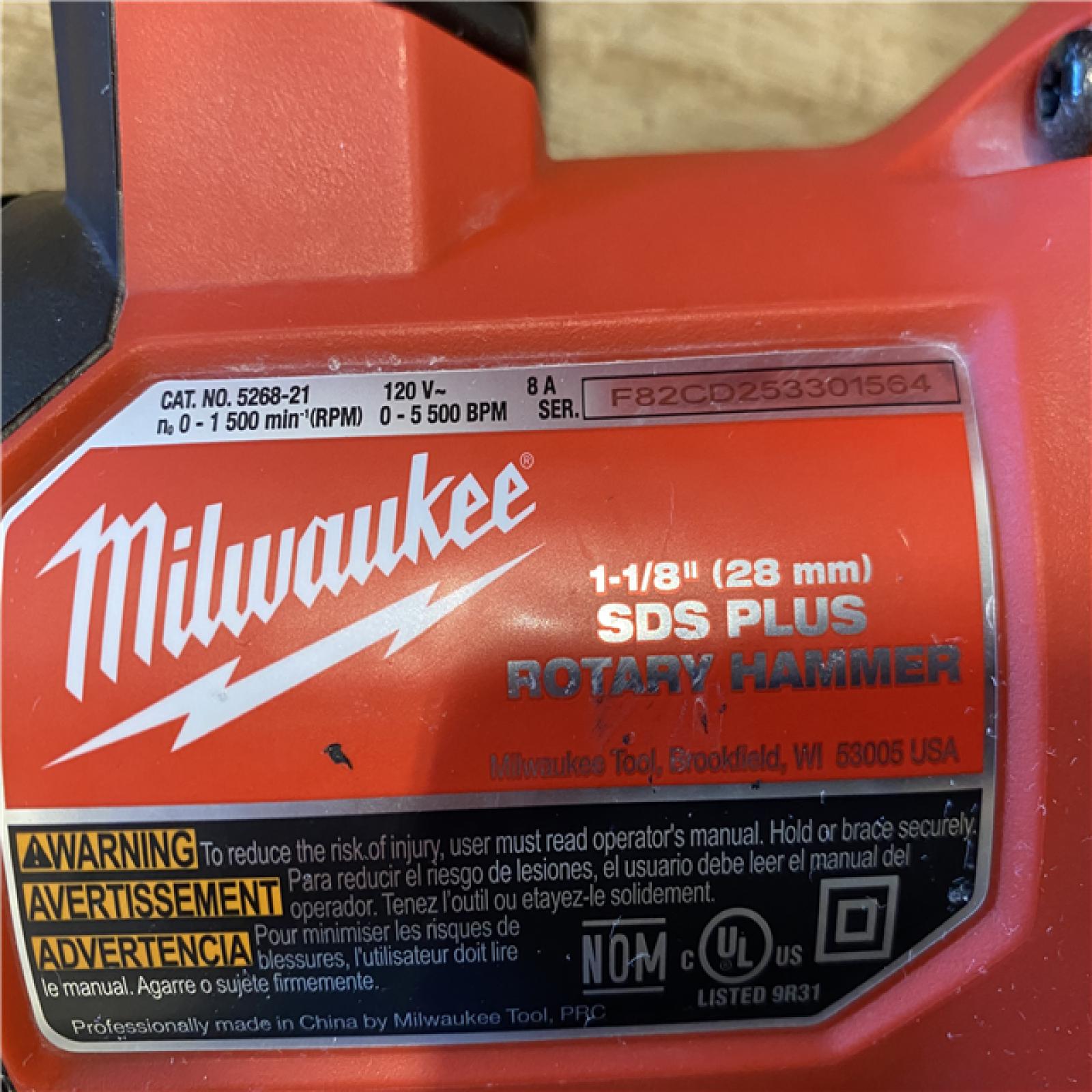 AS-IS Milwaukee 1-1/8 in. Corded SDS-Plus Rotary Hammer