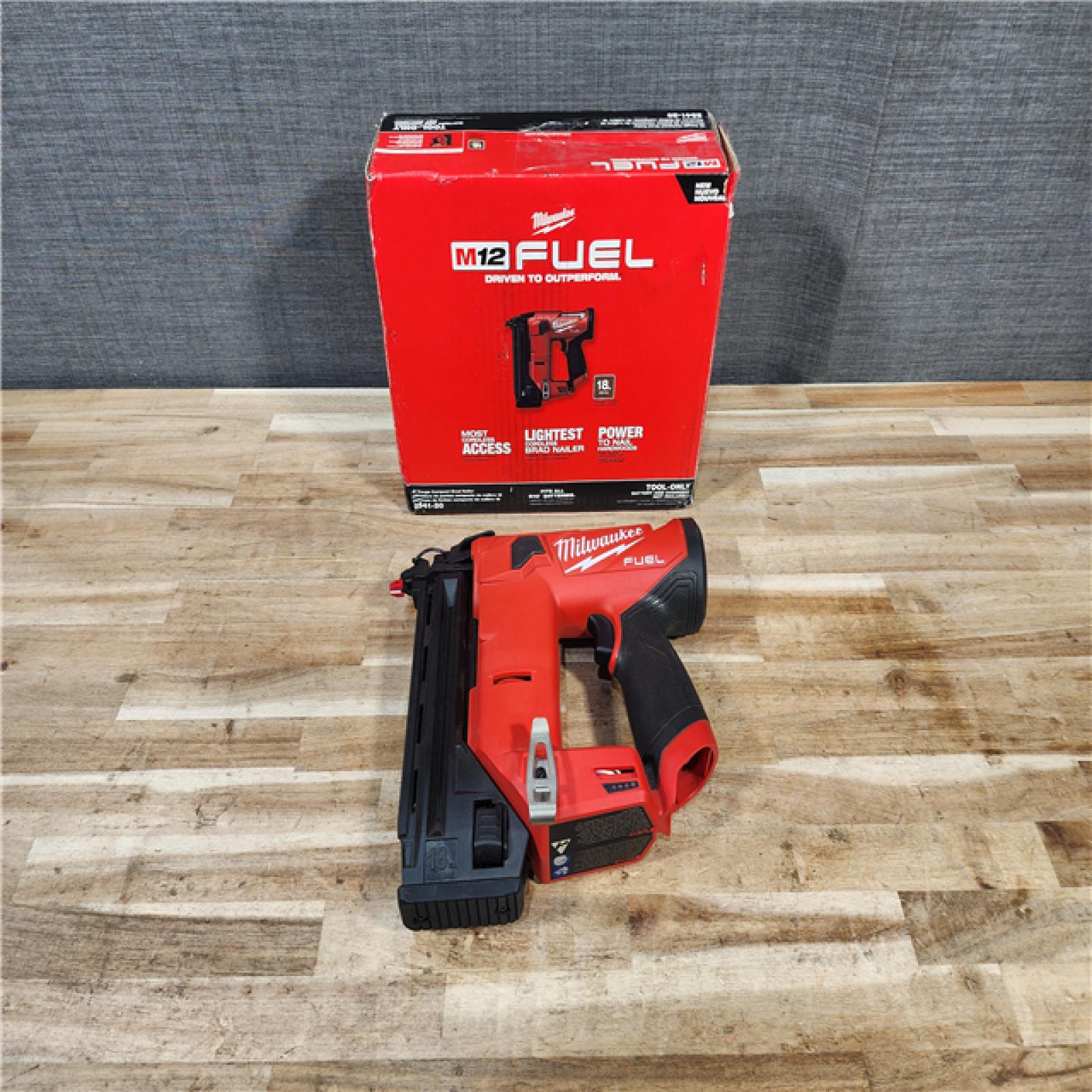 HOUSTON LOCATION - AS-IS Milwaukee  FUEL 12-Volt Lithium-Ion Brushless Cordless 18-Gauge 1-1/2 in. Compact Brad Nailer (Tool Only)