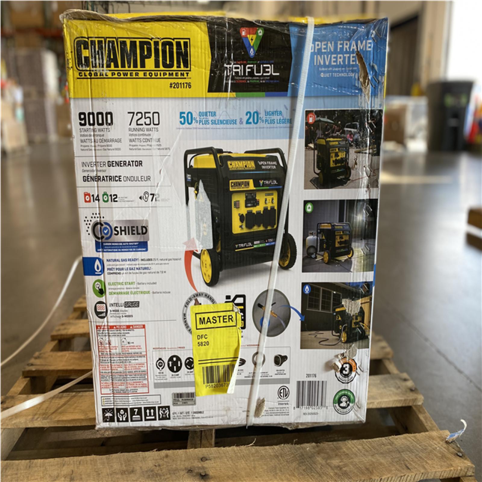 DALLAS LOCATION - NEW! CHAMPION 9000-Watt Electric Start Tri Fuel Generator  CO Shield
