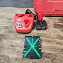 HOUSTON LOCATION - AS-IS Milwaukee-3632-21 M12 Green Beam Laser 360° 3-Plane Kit