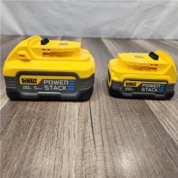 AS-IS - DeWalt 20V MAX POWERSTACK DCBP315-2C Lithium-Ion 1.7Ah and 5Ah Battery and Charger Starter Kit 3 Pc