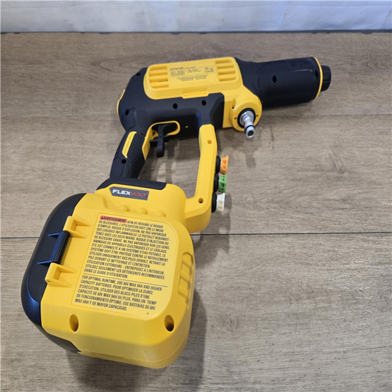 AS-IS DEWALT FLEXVOLT 60V MAX 1000 PSI 1.0 GPM Cold Water Cordless Power Cleaner (Tool Only)
