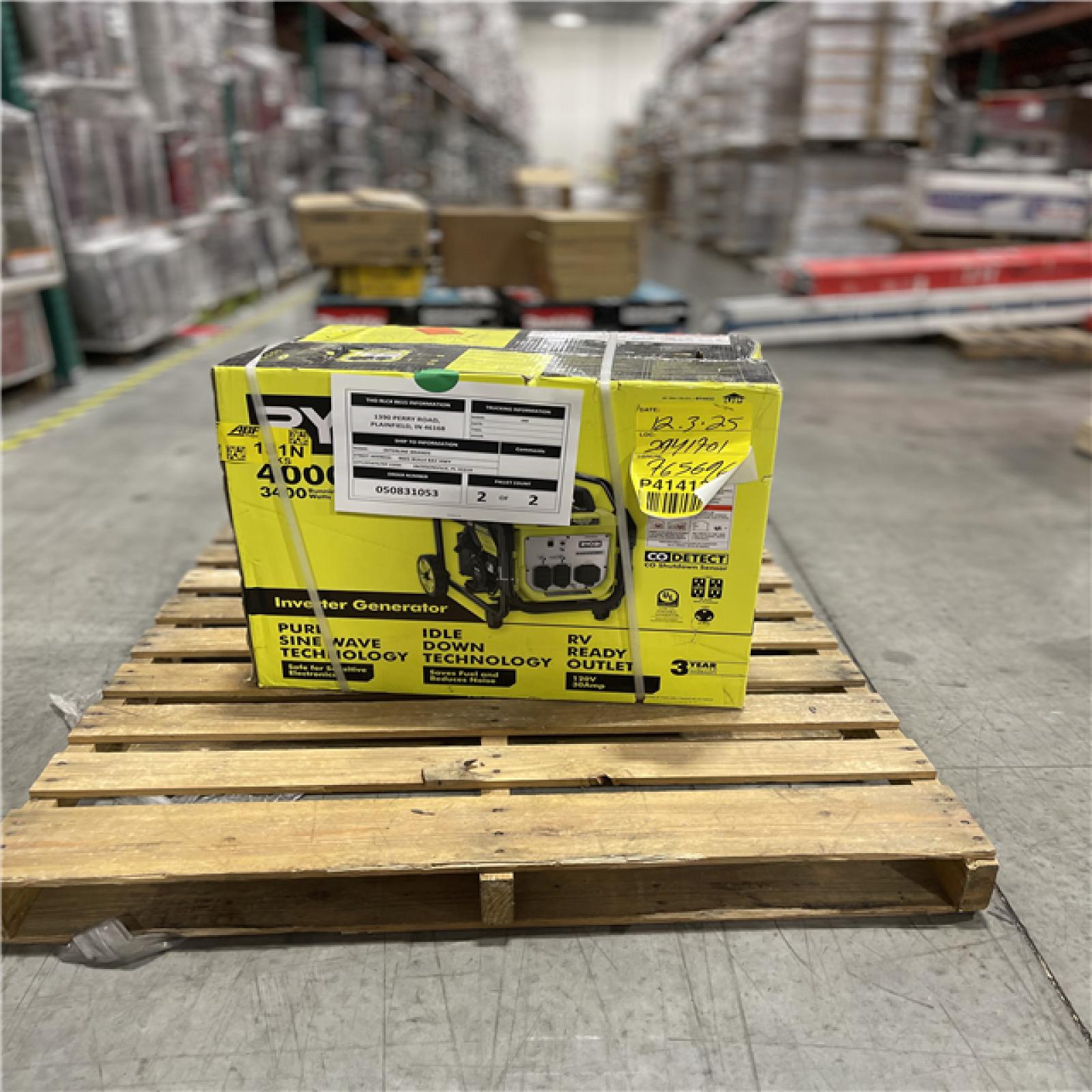 DALLAS LOCATION- NEW!- RYOBI 4000-Watt Recoil Start Gasoline Powered Digital Inverter Generator with CO Detect Shutdown Sensor