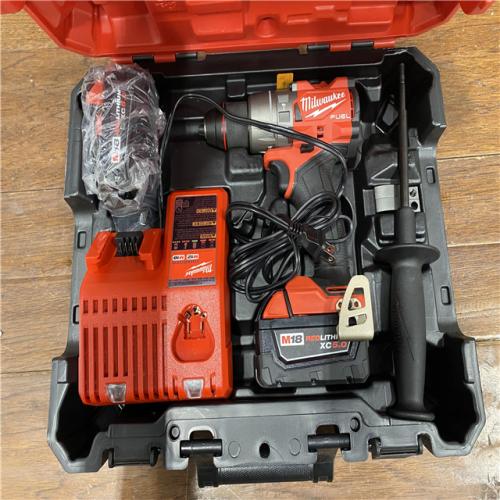 AS-IS Milwaukee 2904-22 Hammer Drill Driver Kit with Batteries  Charger & Tool Case  Red