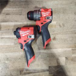 HOUSTON LOCATION - AS-IS Milwaukee FUEL 12-Volt Lithium-Ion Brushless Cordless Hammer Drill and Impact Driver Combo Kit