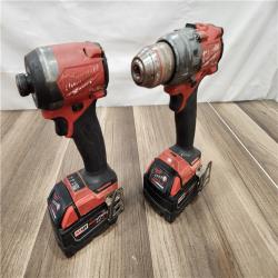 AS-IS MILWAUKEE FUEL 18V Lithium-Ion Brushless Cordless Hammer Drill and Impact Driver Combo Kit (2-Tool) with 2 Batteries