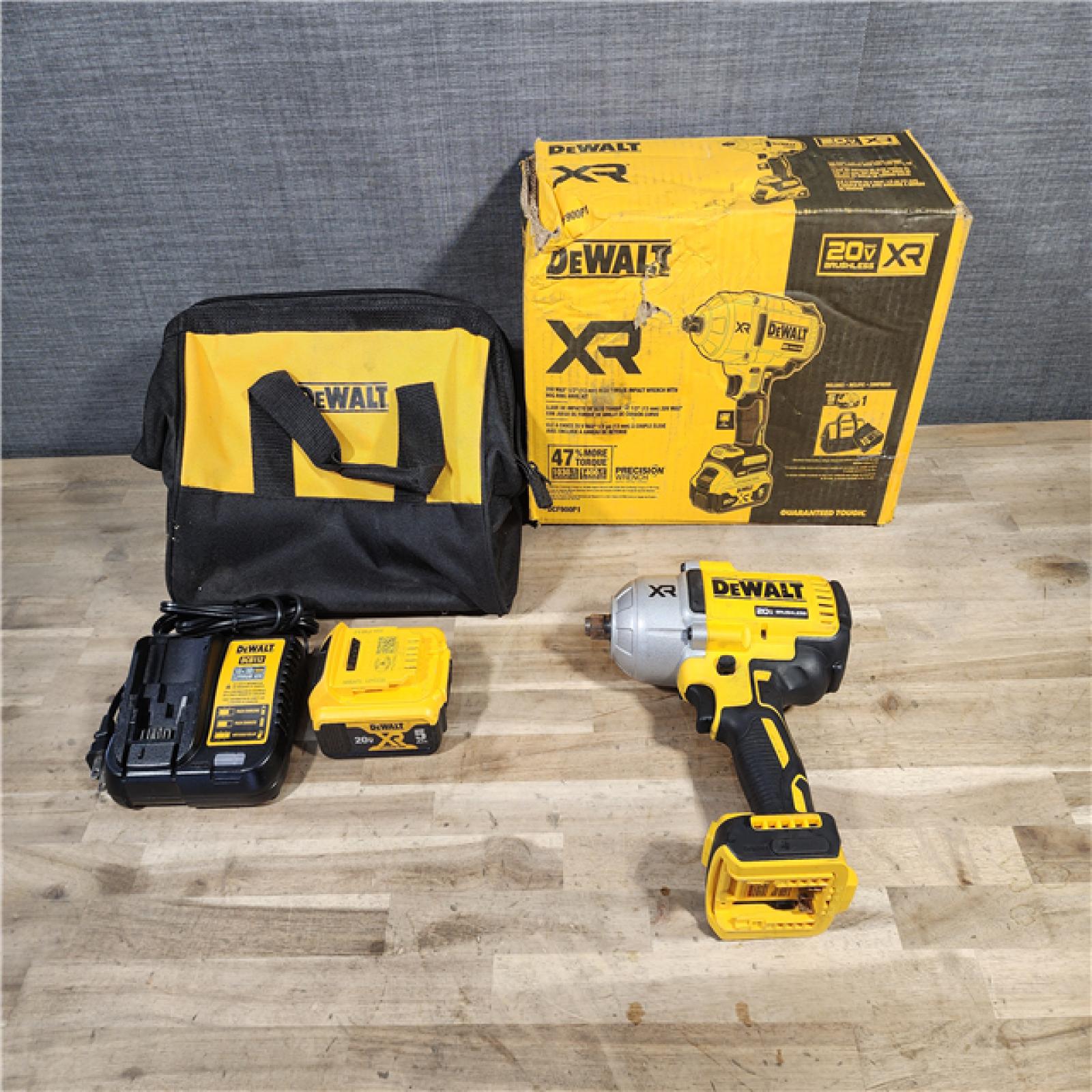 HOUSTON LOCATION - AS-IS Dewalt 20V MAX Lithium-Ion Cordless 1/2 in. Impact Wrench Kit W/ BATTERY & CHARGER