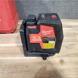 HOUSTON LOCATION - AS-IS Milwaukee Green 100 ft. Cross Line and Plumb Points Rechargeable Laser Level Kit