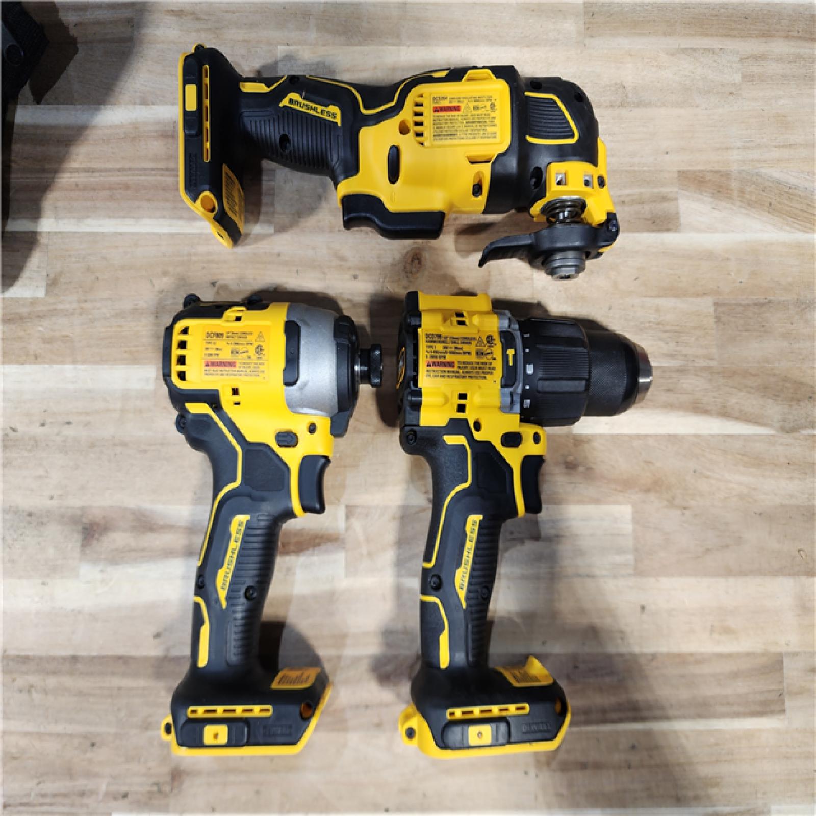 HOUSTON LOCATION - AS-IS DEWALT ATOMIC 20-Volt Lithium-Ion Cordless Brushless (3-Tool) Combo Kit