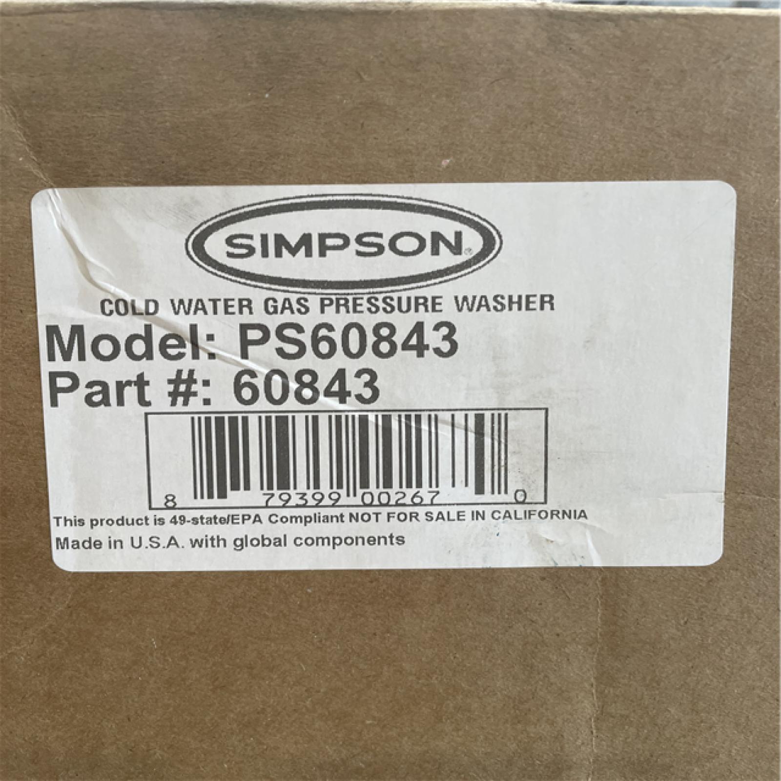 DALLAS LOCATION- SIMPSON 4400 PSI 4.0 GPM Gas Pressure Washer