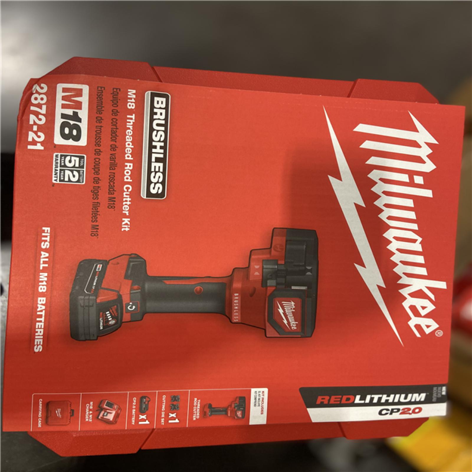 NEW! - Milwaukee M18 18V Lithium-Ion Cordless Brushless Threaded Rod Cutter Kit with 2.0 Ah Battery  Charger and Case