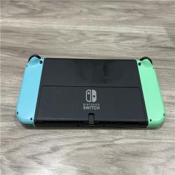 AS-IS Nintendo Switch OLED Model HEG-001 Handheld Console with Blue and Green Joy-Cons