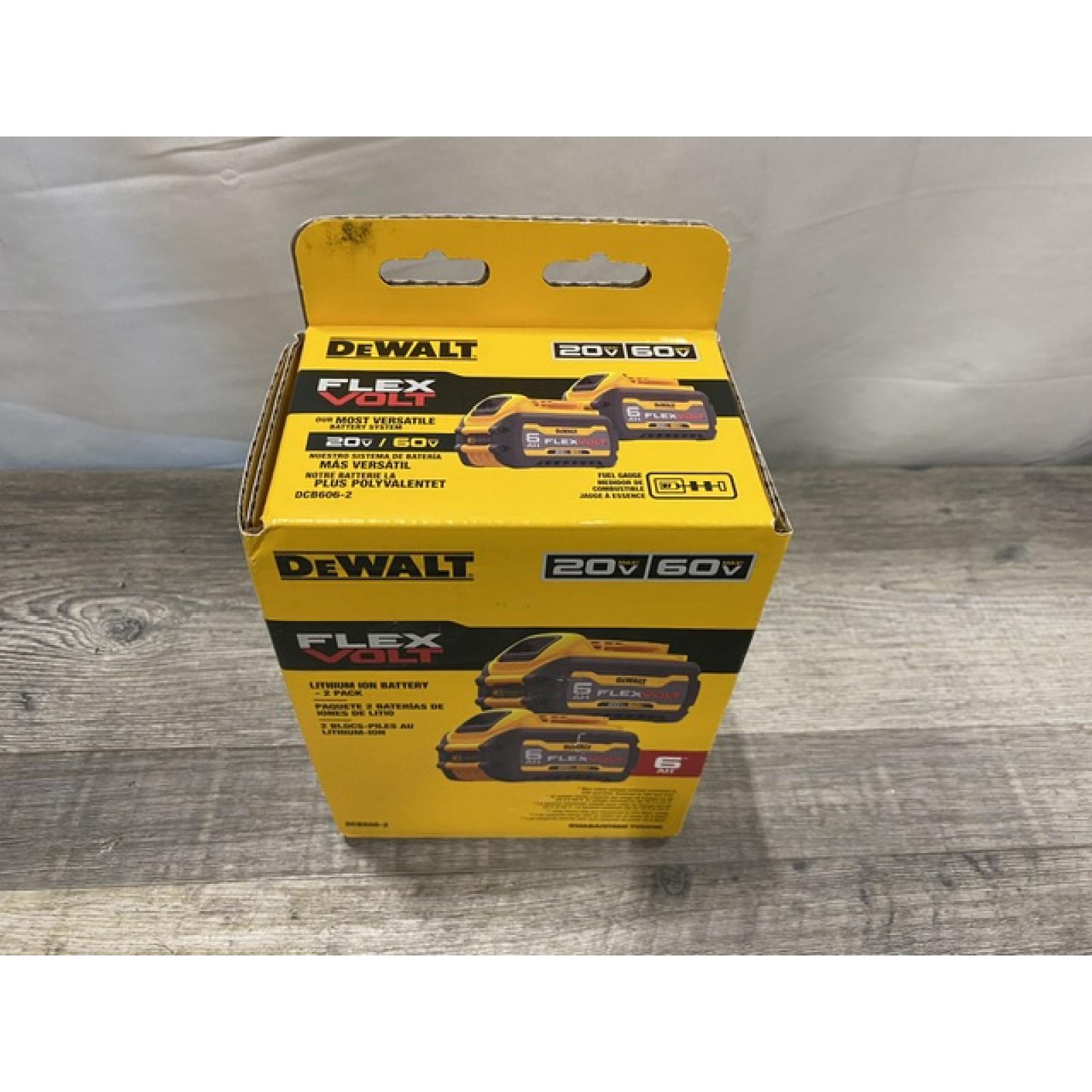 NEW - DEWALT FLEXVOLT 20V/60V MAX Lithium-Ion 6.0Ah Battery Pack (2 Pack)
