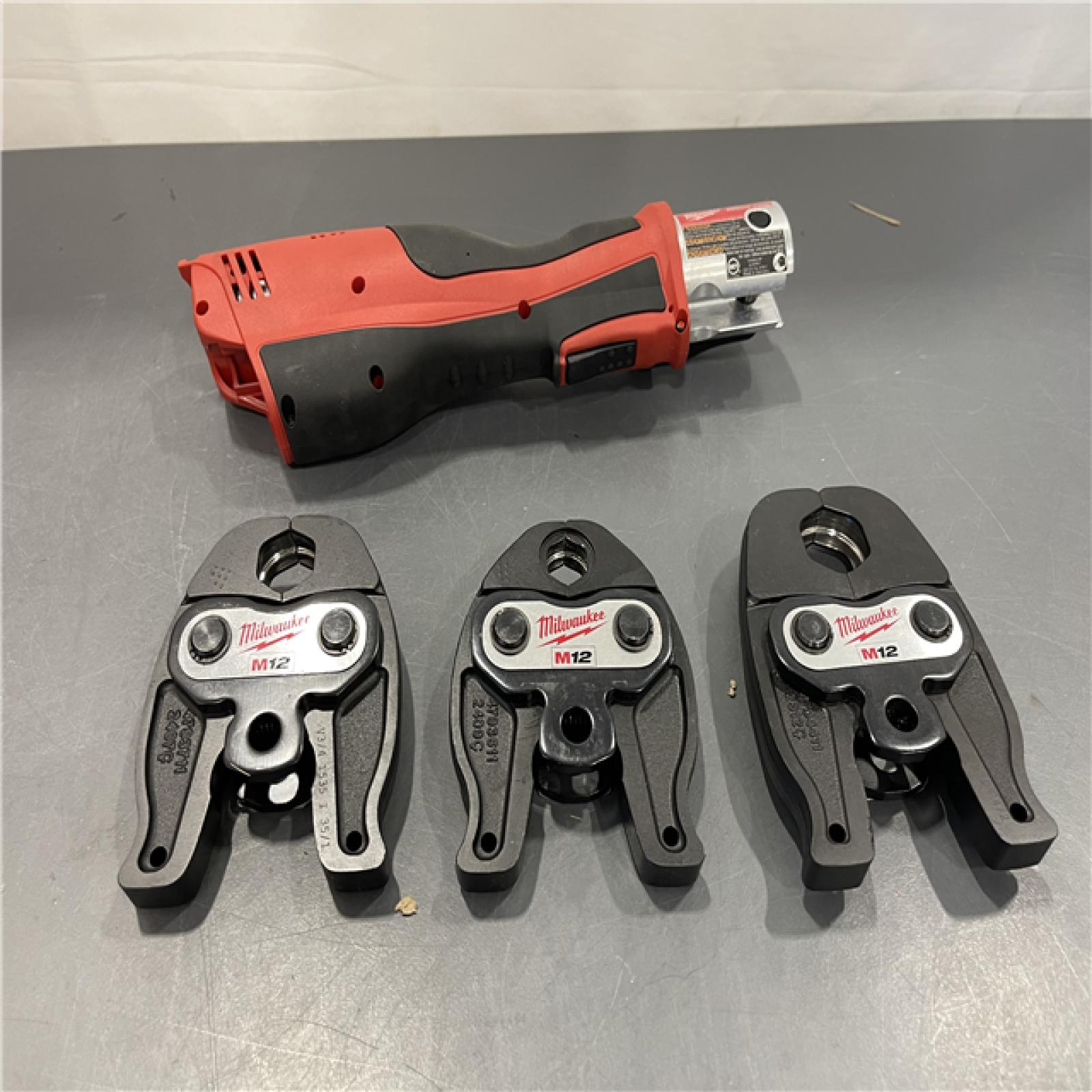 AS-IS - MILWAUKEE 12-Volt Lithium-Ion Force Logic Cordless Press Tool Kit (3 Jaws Included)