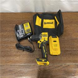 AS-IS DEWALT ATOMIC 20-Volt Lithium-Ion Cordless 1/2 in. Compact Hammer Drill with 3.0Ah Battery, Charger and Bag