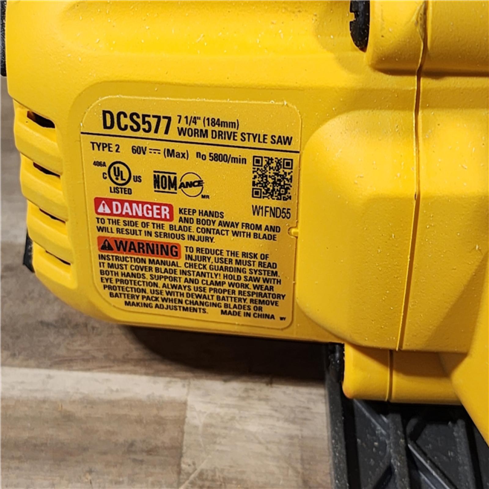 HOUSTON LOCATION - AS-IS DEWALT FLEXVOLT 60V MAX Cordless Brushless 7-1/4 in. Wormdrive Style Circular Saw (Tool Only)