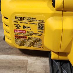 HOUSTON LOCATION - AS-IS DEWALT FLEXVOLT 60V MAX Cordless Brushless 7-1/4 in. Wormdrive Style Circular Saw (Tool Only)