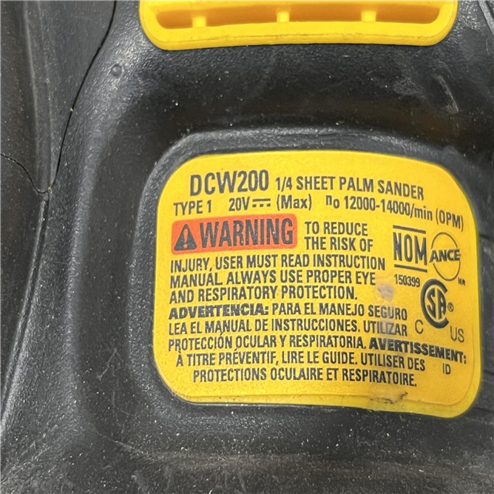 AS-IS DEWALT 20V MAX XR Brushless Cordless 1/4 Sheet Variable Speed Sander (Tool Only)