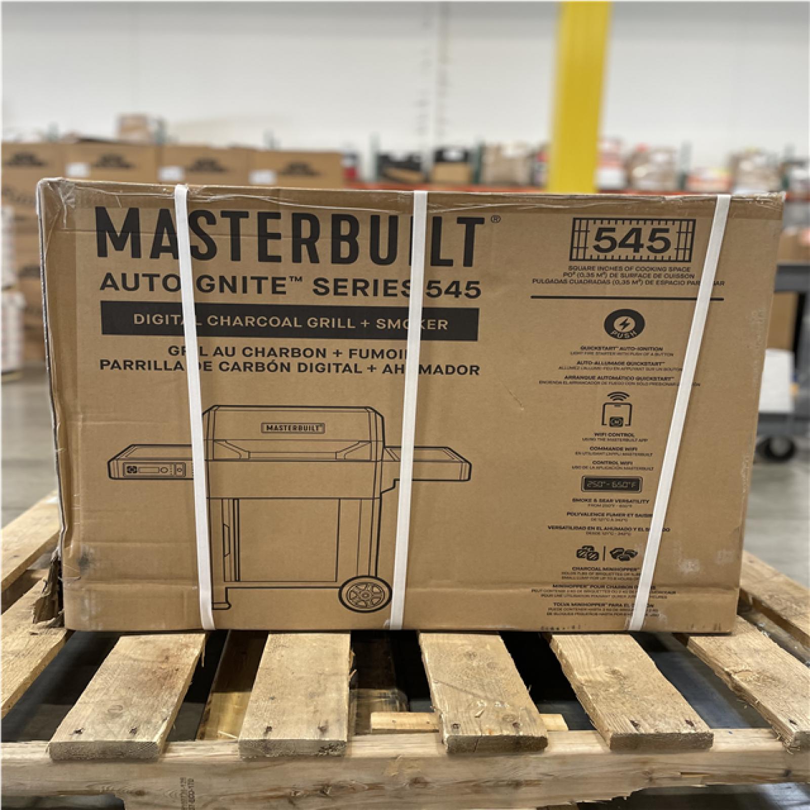 DALLAS LOCATION- AS-IS MASTERBUILT AutoIgnite Series 545 Digital Charcoal Grill and Smoker in Black
