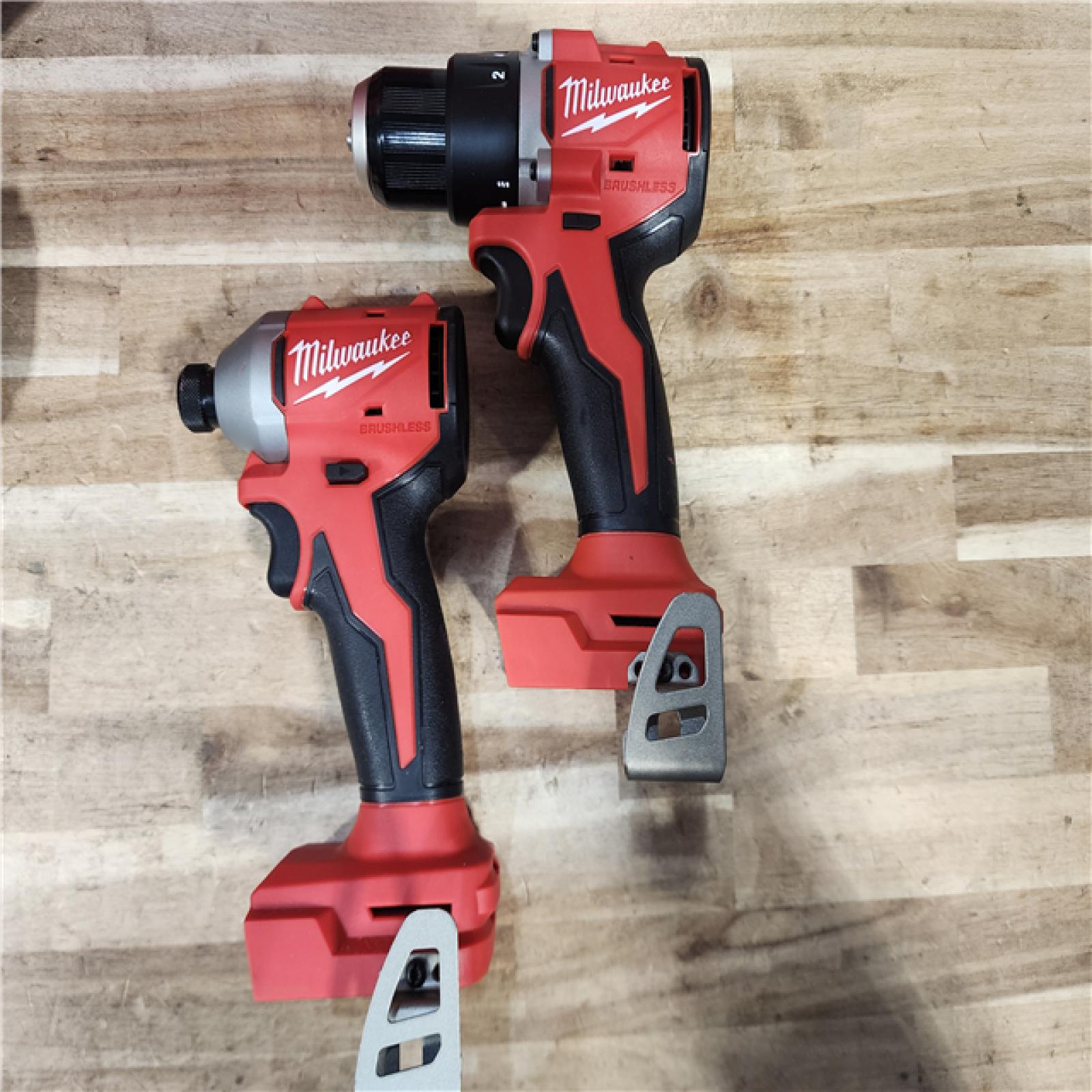 HOUSTON LOCATION - AS-IS Milwaukee M18 18V Lithium-Ion Brushless Cordless Compact Drill/Impact Combo Kit