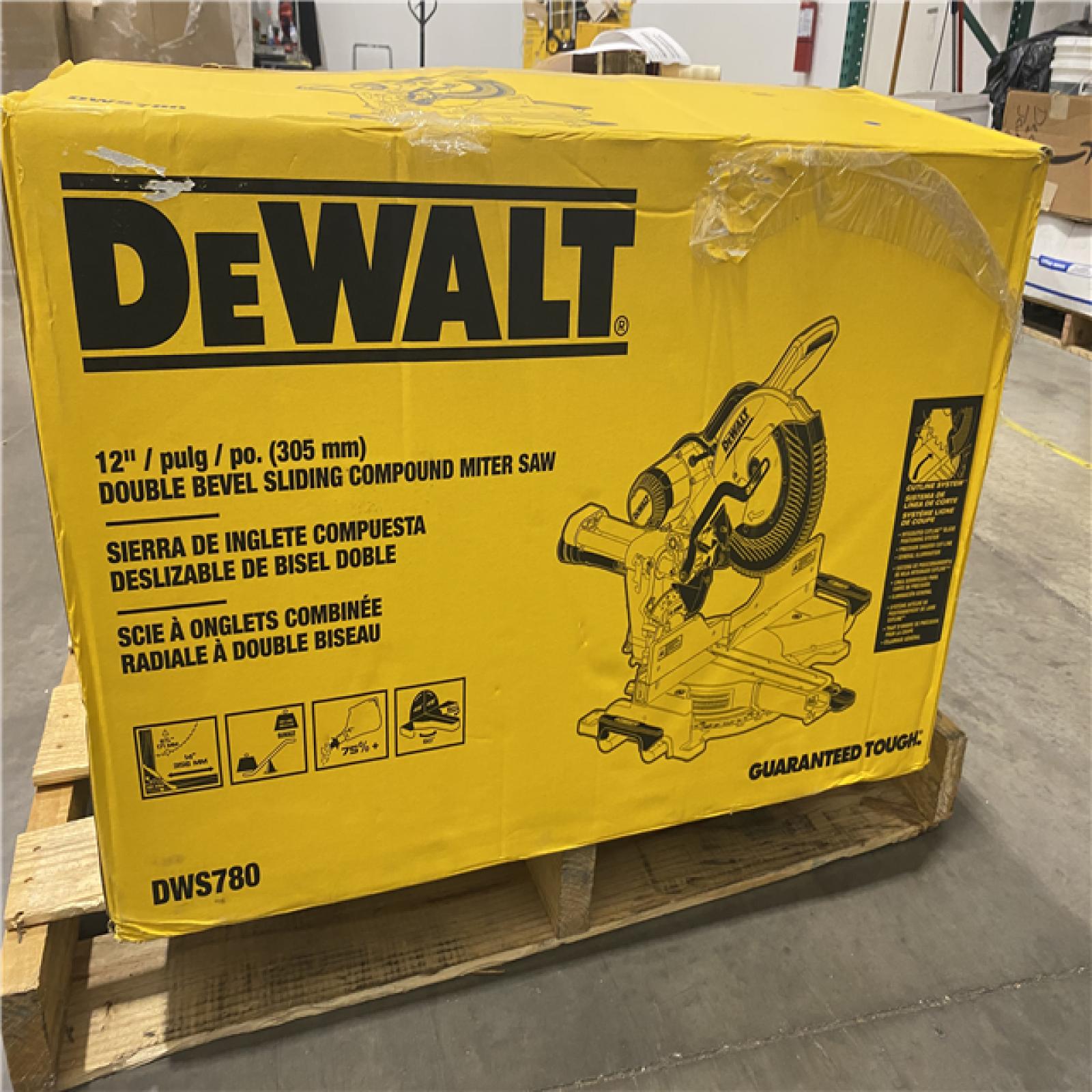 As-Is- DEWALT 15 Amp Corded 12 in. Double Bevel Sliding Compound Miter Saw